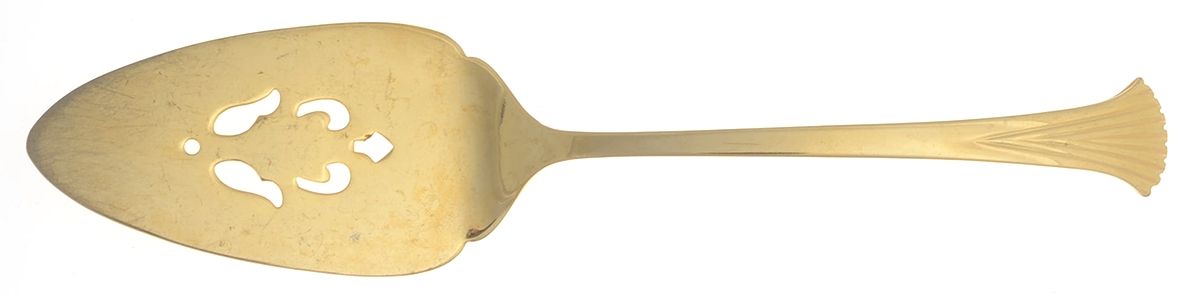 OXH62 (Gold Electroplate) Pierced All Stainless Pie Server by Oxford Hall-1