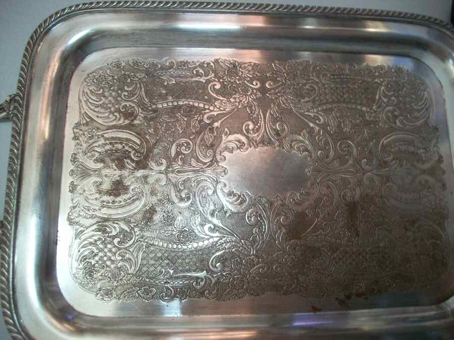 186 (Silverplate, Hollowware) Medium Silverplate Waiter Tray by Oneida Silver-1
