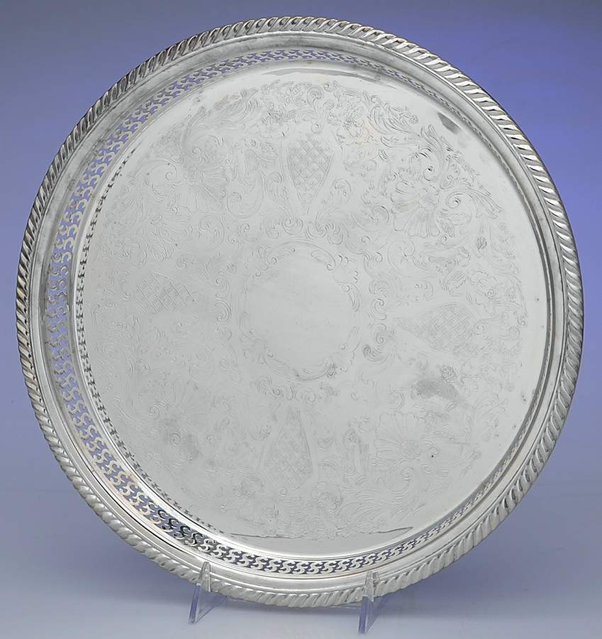 Arcadia (Silverplate, Hollowware) 13" Gallery Tray by Oneida Silver-1