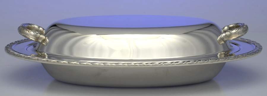 Arcadia (Silverplate, Hollowware) Oval Covered Vegetable by Oneida Silver-1