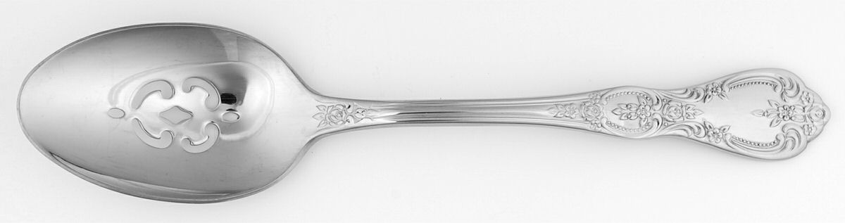 St. Ives (Stainless) Pierced Tablespoon (Serving Spoon) by Oneida Silver-1