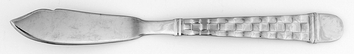 Checkers (Stainless, Glossy) Flat Handle Master Butter Knife by Oneida Silver-1