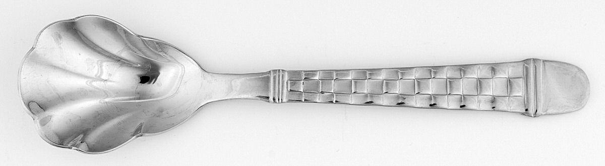 Checkers (Stainless, Glossy) Sugar Shell Spoon by Oneida Silver-1