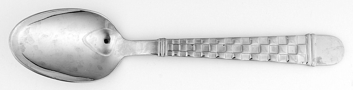 Checkers (Stainless, Glossy) Tablespoon (Serving Spoon) by Oneida Silver-1