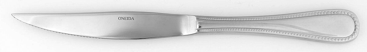 Pearl (Stainless) Individual Solid Handle Steak Knife by Oneida Silver-1