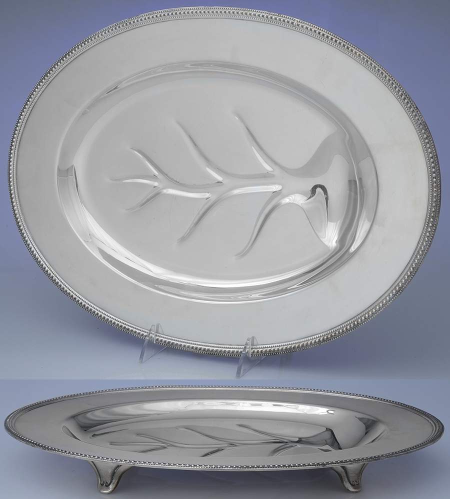 203 (Silverplate, Hollowware) Meat Platter with Well Tree by Oneida Silver-1