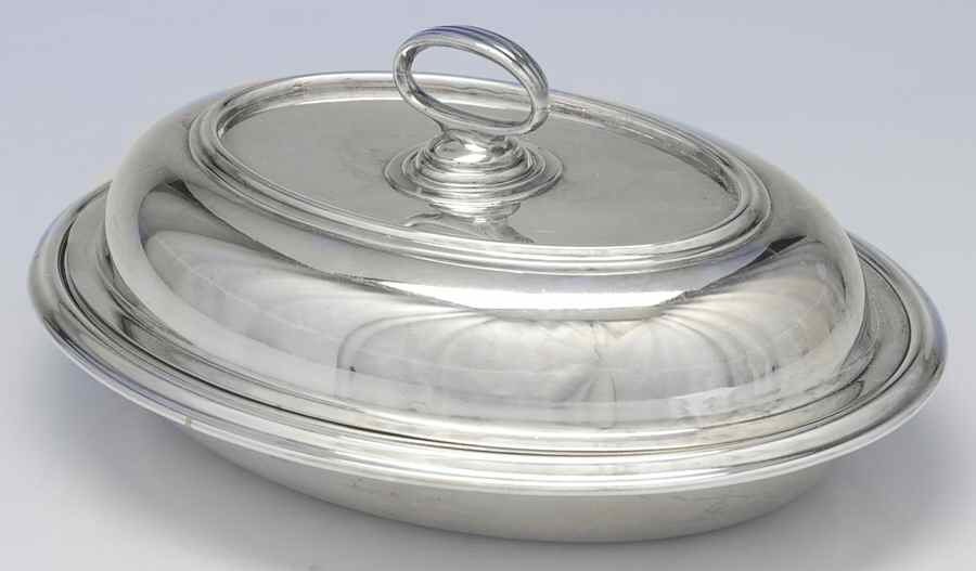 3355X (Silverplate, Hollowware) 10" Oval Double Vegetable by Ovingtons-1