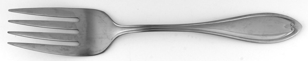 Temple (Stainless) Medium Solid Cold Meat Serving Fork by Oneida Silver-1