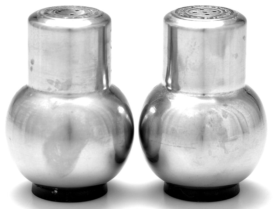 OHS362 (Stainless, Hollowware) Salt and Pepper Set by Oneida Silver-1