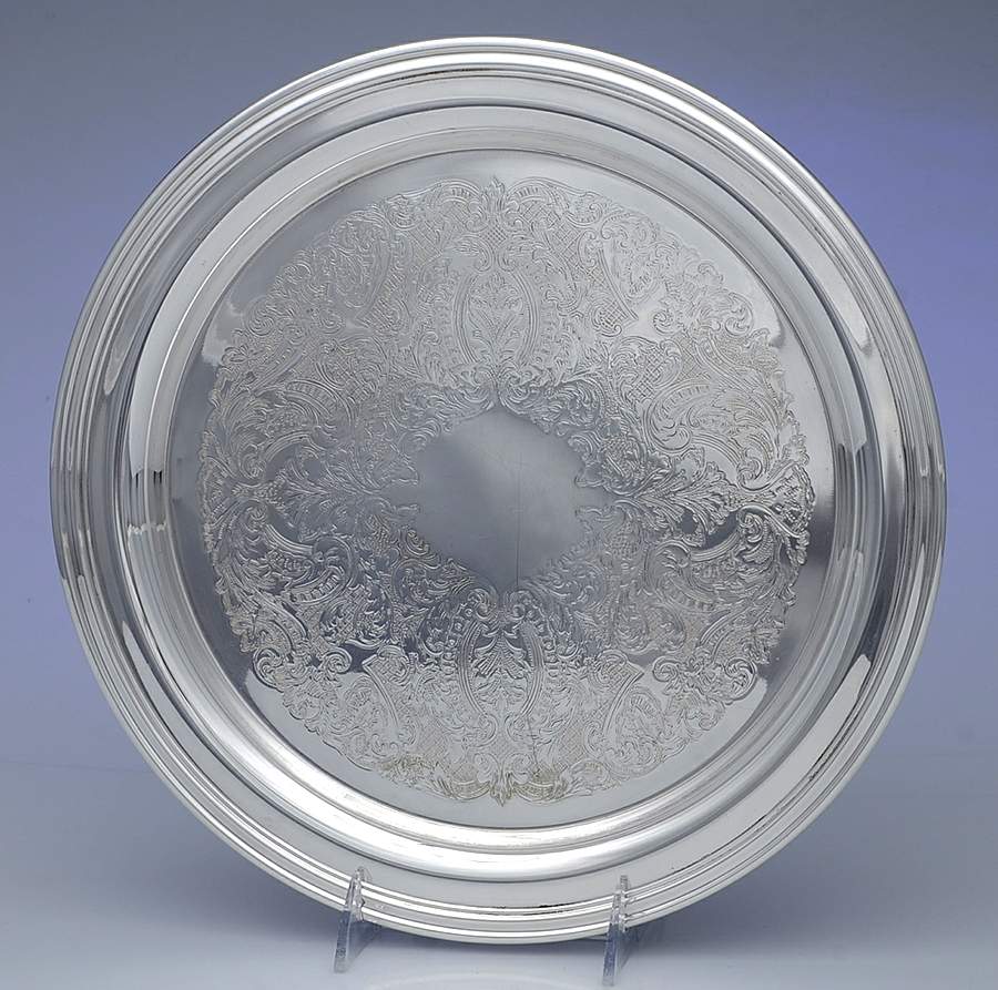 2395 (Silverplate, Hollowware) 12" Round Tray by Oneida Silver-1