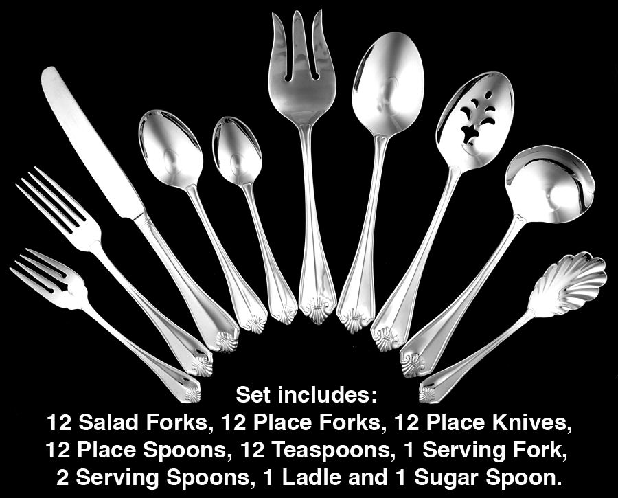 King James (Stainless) 65 Piece Set by Oneida Silver-1