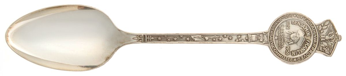 Benjamin Franklin-250th Anniversary(Silverplate) Five O'Clock Teaspoon by Oneida Silver-1