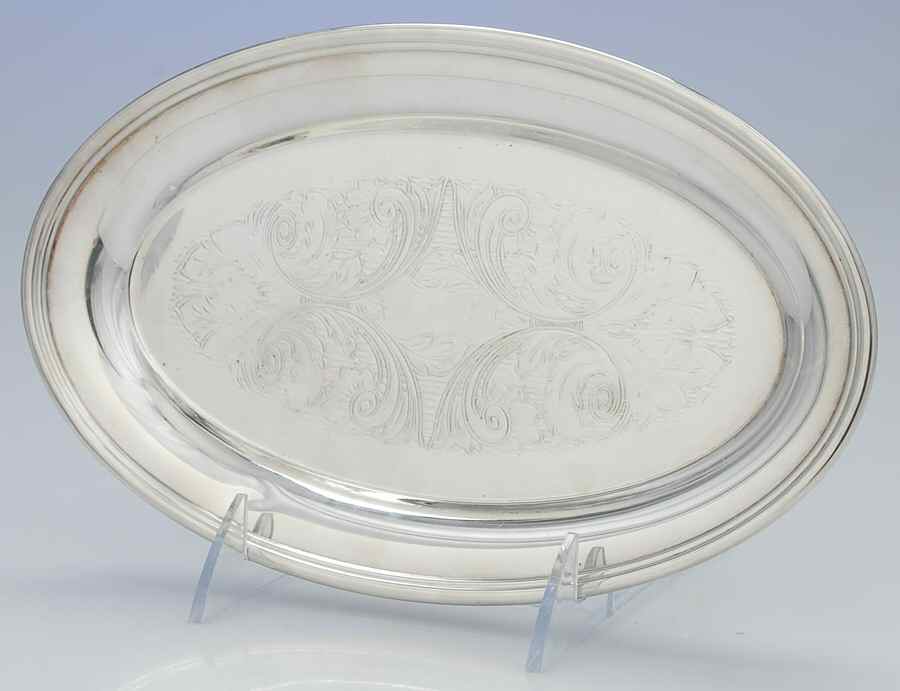 Early American (Silverplate, Hollowware) Silverplate Tray (for Creamer and Sugar Set) by Oneida Silver-1