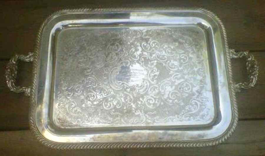 397 (Silverplate, Hollowware) Silverplate Waiter Tray by Oneida Silver-1