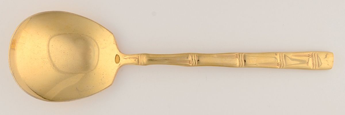 Shantung Gold (Gold Electroplate) Solid Smooth Casserole Spoon by Oxford Hall-1