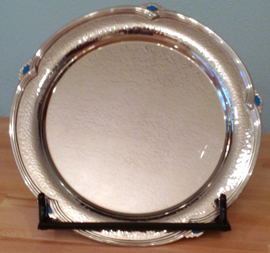 Tesoro-Turquoise (Stainless, Hollowware) 12" Round Tray by Oneida Silver-1