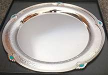 Tesoro-Turquoise (Stainless, Hollowware) 15" Round Tray by Oneida Silver-1