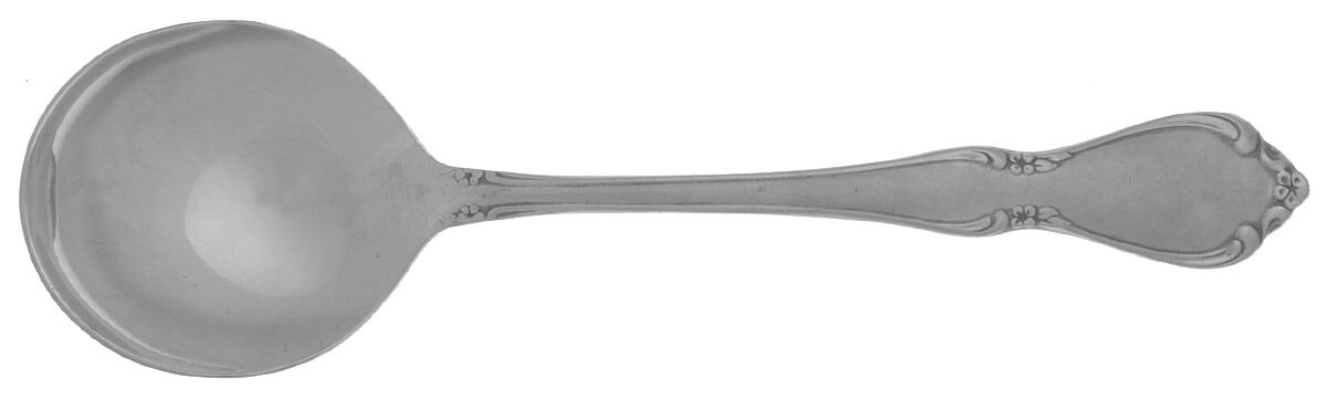 Chateau (Stainless, Frosted) Round Bowl Soup Spoon (Bouillon) by Oneida Silver-1