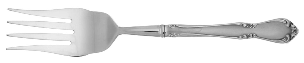 Chateau (Stainless, Frosted) Cold Meat Fork Large, Stainless Tines HC by Oneida Silver-1