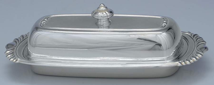OHS394 (Silverplate, Hollowware) 1/4 Pound Covered Butter & Liner by Oneida Silver-1