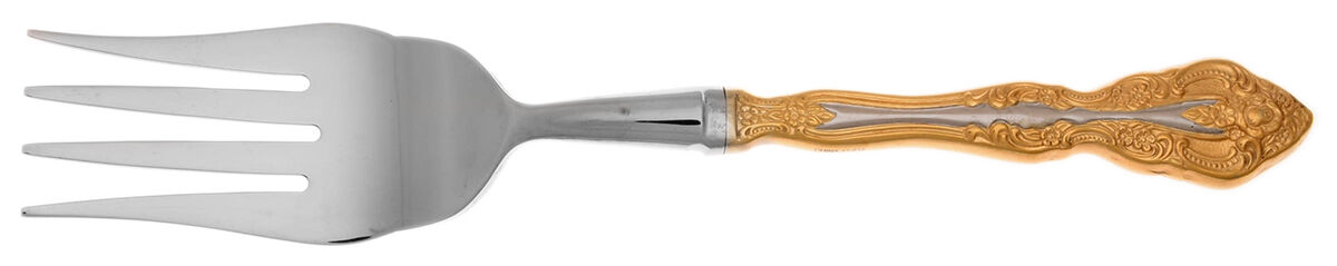 Golden Michelangelo (Stainless) Cold Meat Fork Large, Stainless Tines HC by Oneida Silver-1