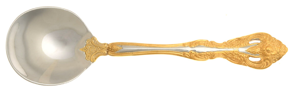 Golden Michelangelo (Stainless) Round Bowl Soup Spoon (Cream Soup) by Oneida Silver-1
