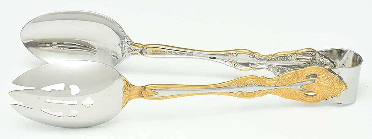 Golden Michelangelo (Stainless) Salad Tongs Solid HC by Oneida Silver-1