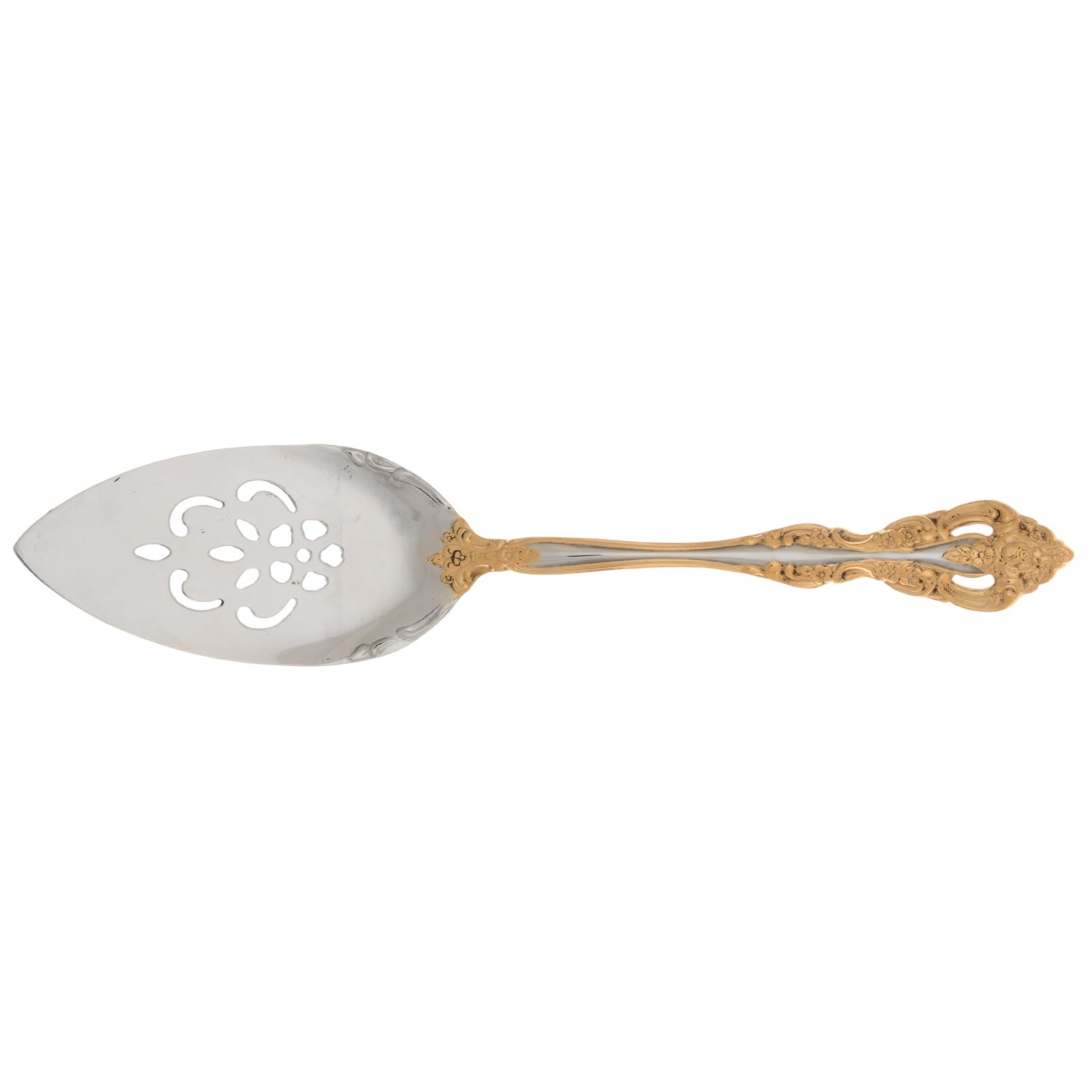 Golden Michelangelo (Stainless) Pierced All Stainless Pie Server by Oneida Silver-1
