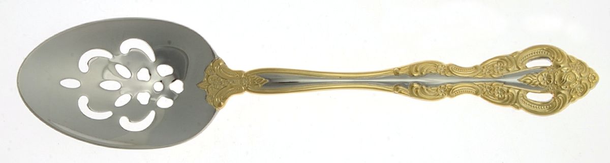 Golden Michelangelo (Stainless) Pierced Tablespoon (Serving Spoon) by Oneida Silver-1