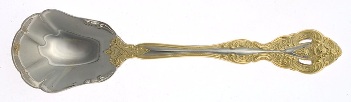 Golden Michelangelo (Stainless) Sugar Shell Spoon by Oneida Silver-1