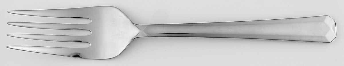 Chroma-Mandolina (Stainless) Medium Solid Cold Meat Serving Fork by Oneida Silver-1