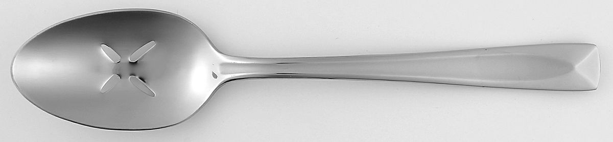 Satin Lincoln (Stainless) Pierced Tablespoon (Serving Spoon) by Oneida Silver-1