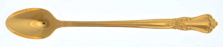 Gold Valley Rose (Gold Electroplate) Iced Tea Spoon by Oneida Silver-1