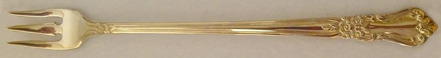 Gold Valley Rose (Gold Electroplate) Cocktail/Seafood Fork by Oneida Silver-1