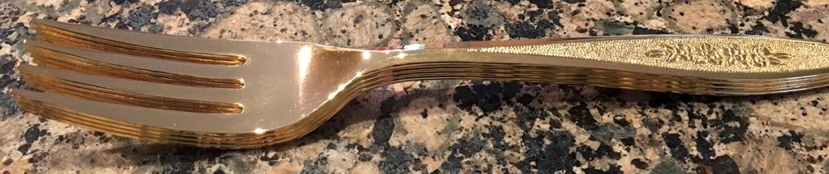 Golden Spring Ballad (Gld Elctplt Individual Salad Fork by Oneida Silver-1