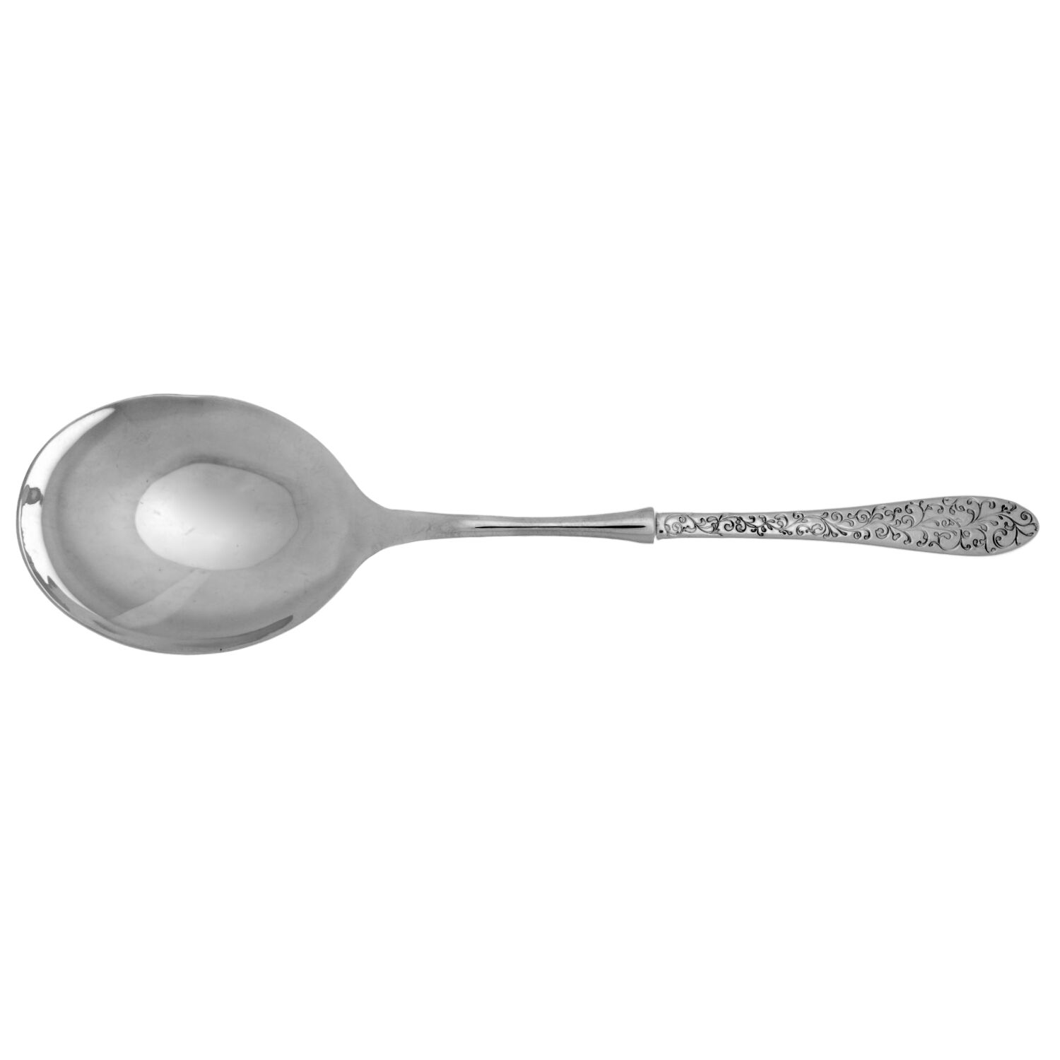 Ivy Flourish (Stainless) Casserole Spoon with Smooth Stainless Bowl HC by Oneida Silver-1