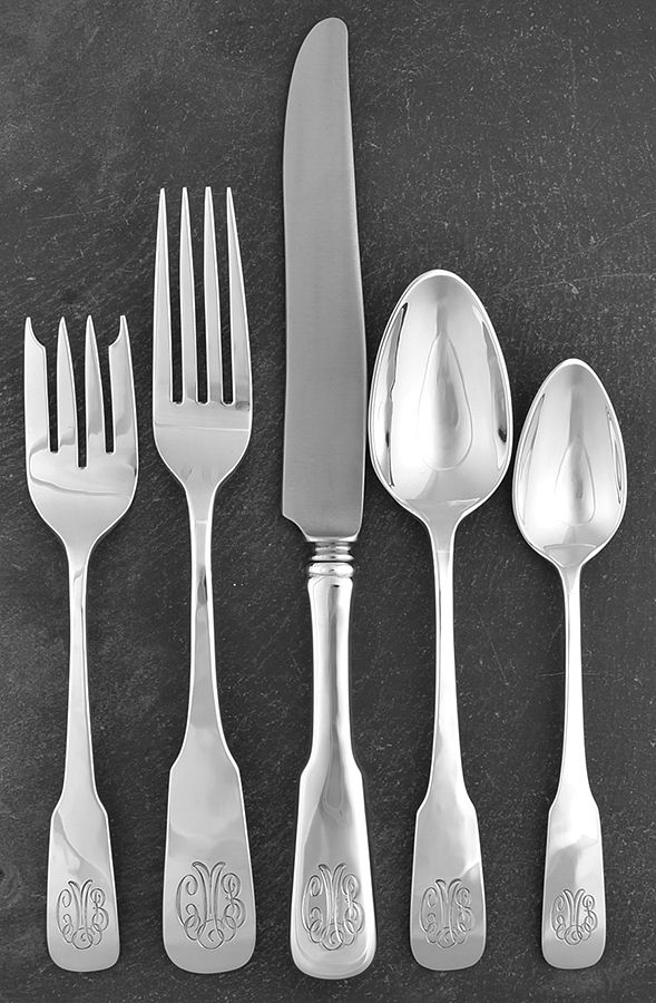 Moulton (Sterling, 1800) 5 Piece Dinner Size Setting by Old Newbury-1