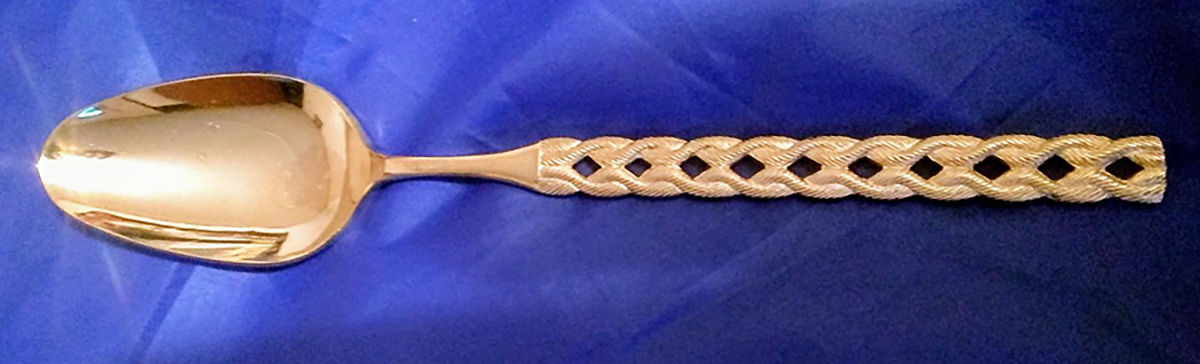Gold Ficelle Place/Oval Soup Spoon by Orleans-1