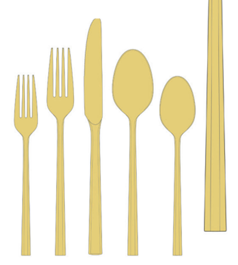 Bleecker (Gold Electroplate) Fork by Oneida Silver-1