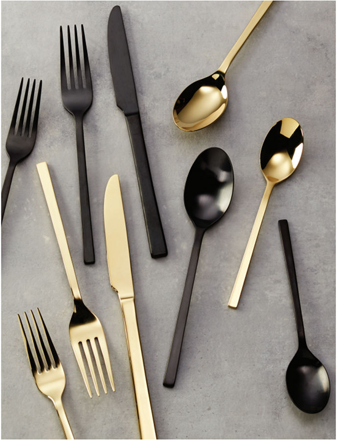Allay Black & Champagne (Stainless) Fork by Oneida Silver-1