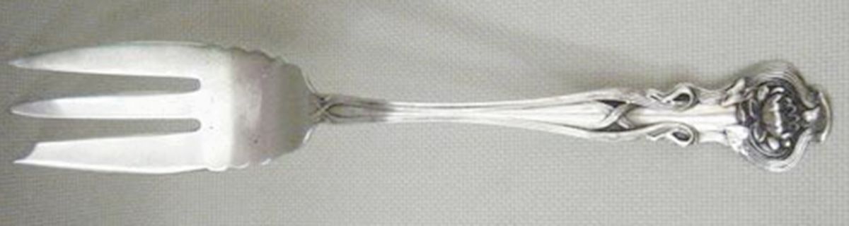 Pond Lily (Sterling, 1900) Old Style Pickle Fork by Paye & Baker Mfg Co-1