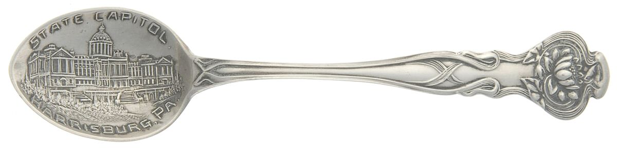 Pond Lily (Sterling, 1900) Souvenir Spoon (Demitasse) by Paye & Baker Mfg Co-1