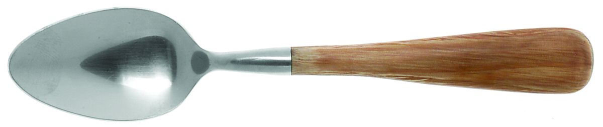 Aspen (Stainless, Honey-Light Brown Wood) Place/Oval Soup Spoon by Pottery Barn-1