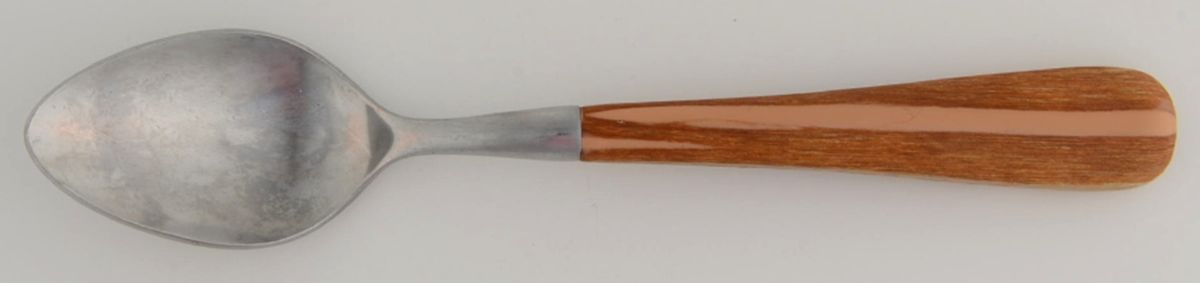 Aspen (Stainless, Honey-Light Brown Wood) Dessert/Oval Soup Spoon by Pottery Barn-1