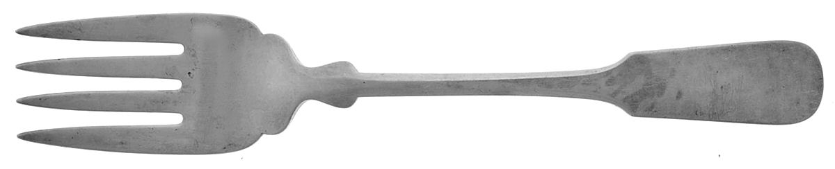 Fiddle (Sterling, 1800) Medium Solid Cold Meat Serving Fork by Porter Blanchard-1