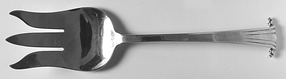 Georgian Scroll (Sterling, 1900) Solid Oversize Vegetable Serving Fork by Porter Blanchard-1