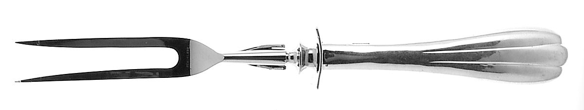 Lotus (Sterling, 1920) Large Stainless-Prong Roast Carving Fork by Porter Blanchard-1