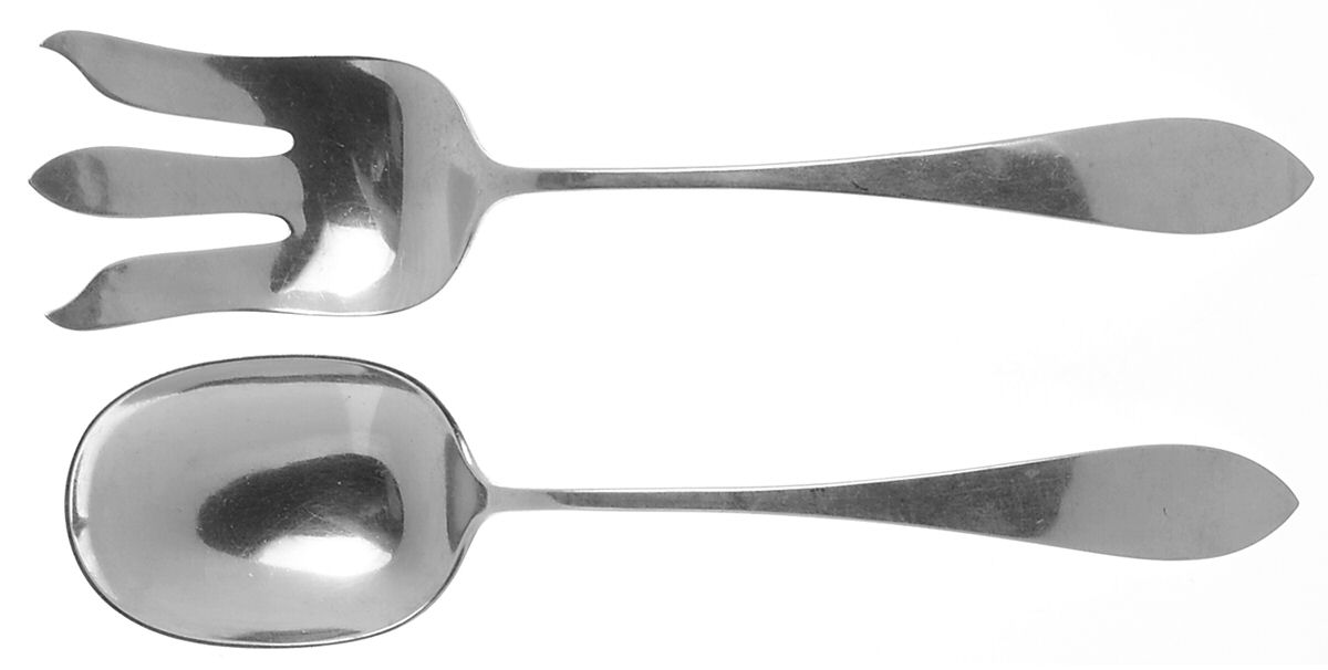 Pointed (Sterling, 1800) (2 Pc) Solid Salad Set by Porter Blanchard-1