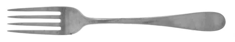 Round (Sterling, 1800) Luncheon/Dessert Fork, Solid Piece by Porter Blanchard-1