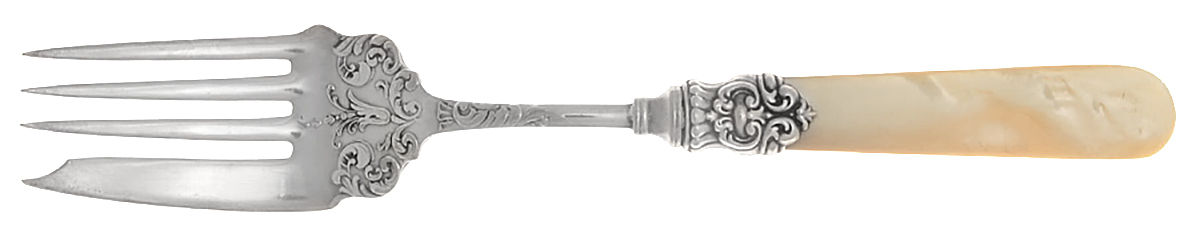 Flatware (Sterling Bolster) Pearl Handle Medium Cold Meat Fork by Pearl Handle-1
